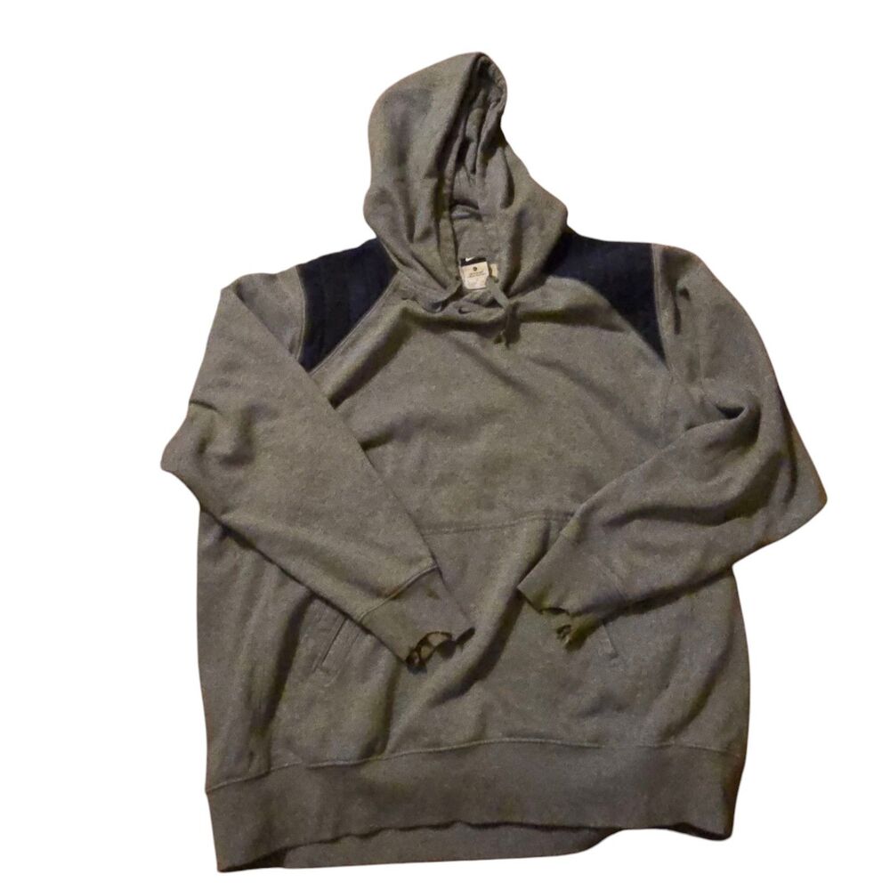 Vintage 90's Center Swoosh XL Nike Hoodie Sweatshirt Gray Distressed Grunge